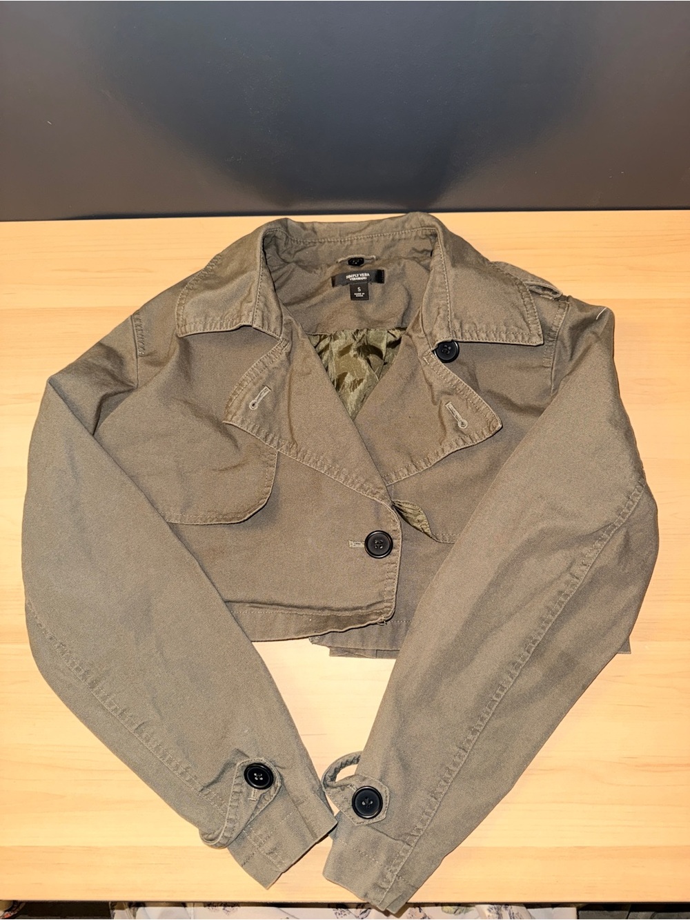 Simply Vera Vera Wang Cropped Utility Jacket in Olive